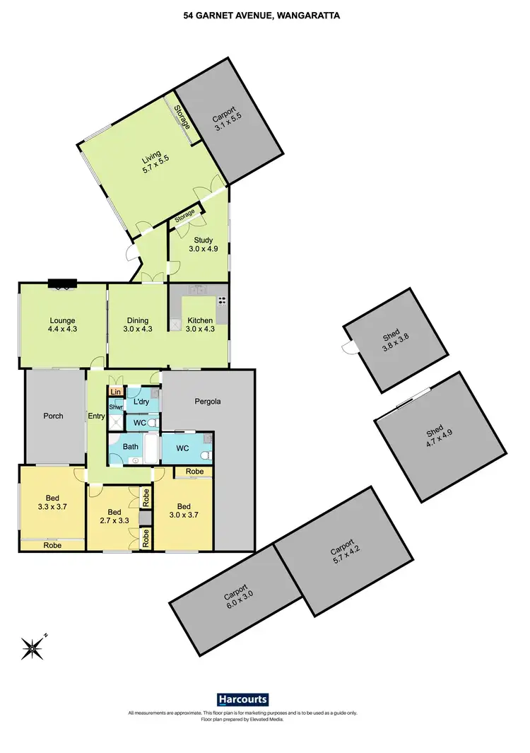 Floorplan of Homely house listing, 54 Garnet Avenue, Wangaratta VIC 3677