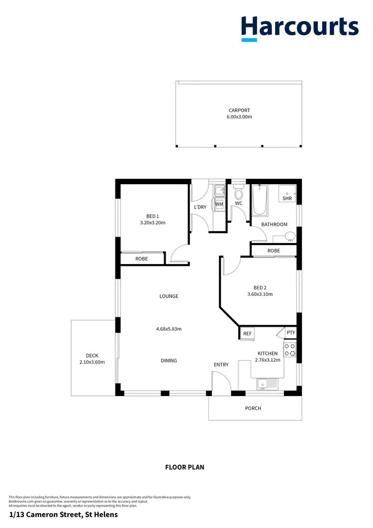 Floorplan of Homely house listing, 1/13 Cameron Street, St Helens TAS 7216