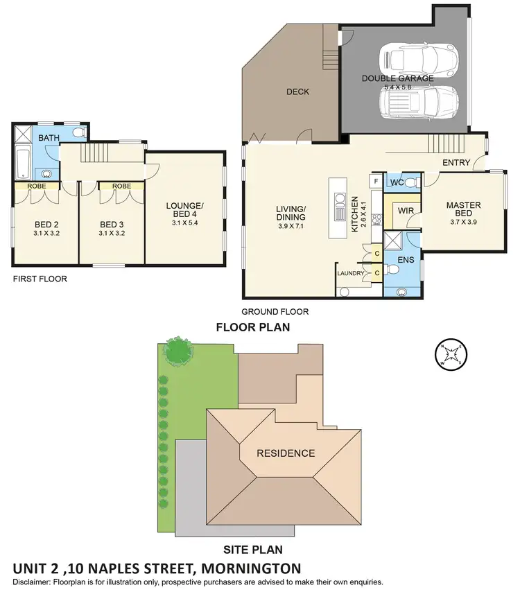 Floorplan of Homely townhouse listing, 2/10 Naples Street, Mornington VIC 3931