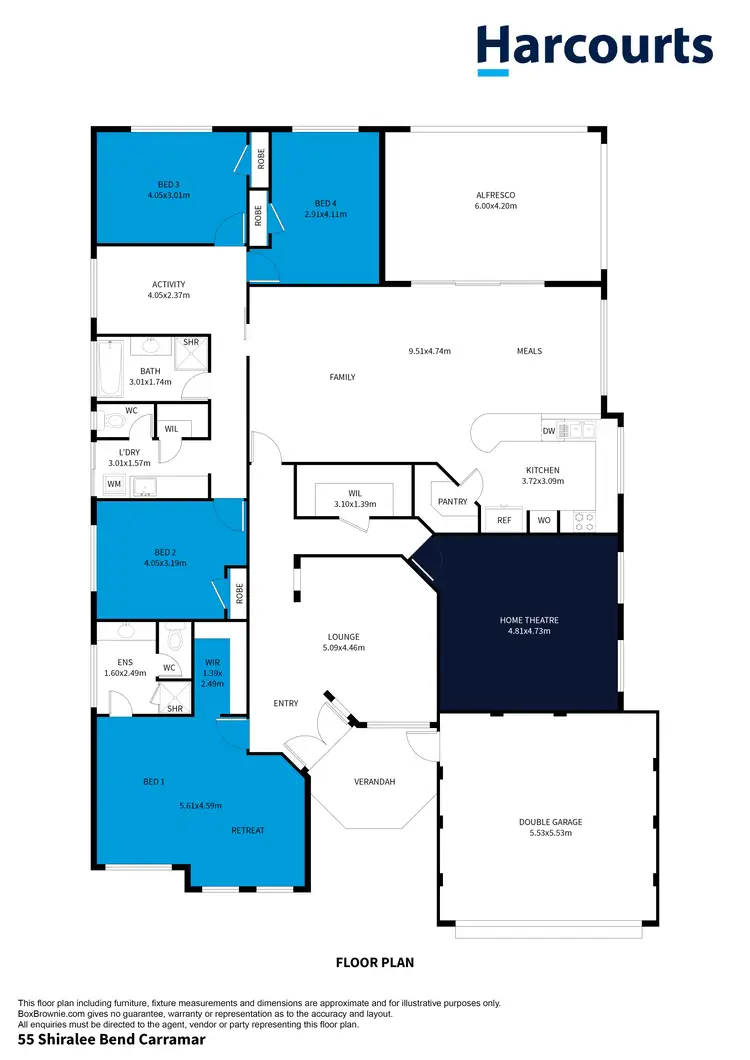 Floorplan of Homely house listing, 55 Shiralee Bend, Carramar WA 6031