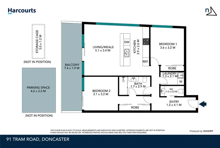 Floorplan of Homely apartment listing, 409/91-93 Tram Road, Doncaster VIC 3108