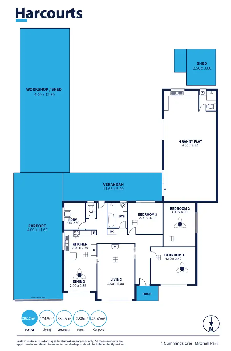 Floorplan of Homely house listing, 1 Cummings Crescent, Mitchell Park SA 5043