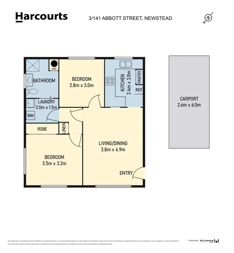 Floorplan of Homely unit listing, 3/141 Abbott Street, Newstead TAS 7250