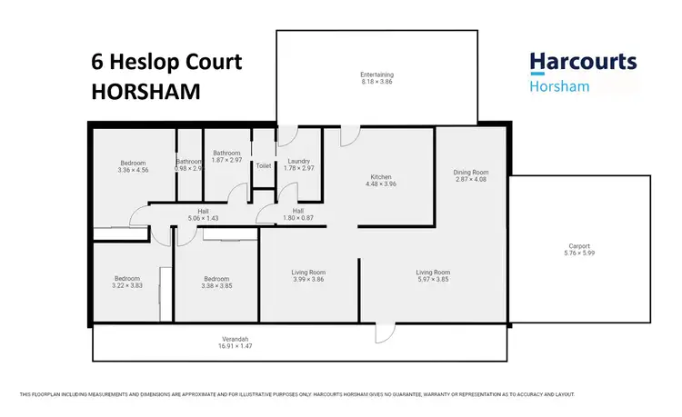 Floorplan of Homely house listing, 6 Heslop Court, Horsham VIC 3400