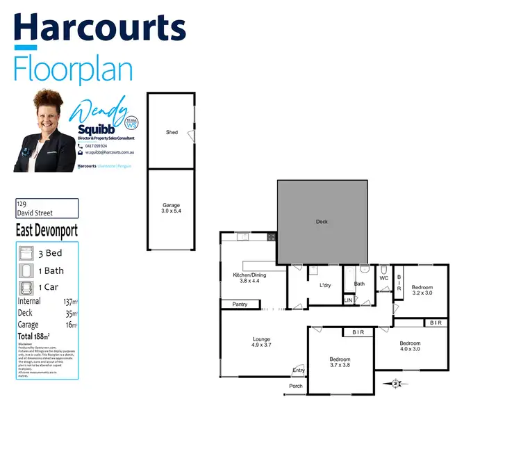 Floorplan of Homely house listing, 129 David Street, East Devonport TAS 7310