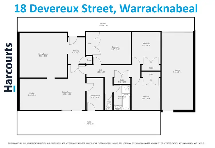 Floorplan of Homely house listing, 18 Devereux Street, Warracknabeal VIC 3393