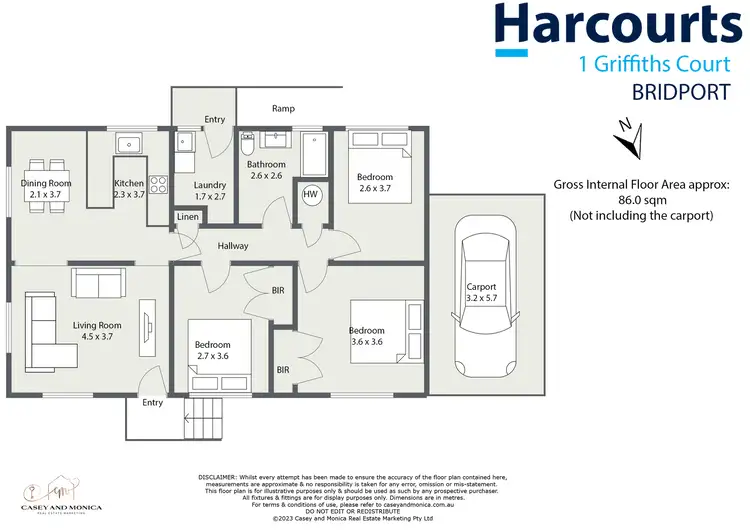 Floorplan of Homely house listing, 1 Griffiths Court, Bridport TAS 7262