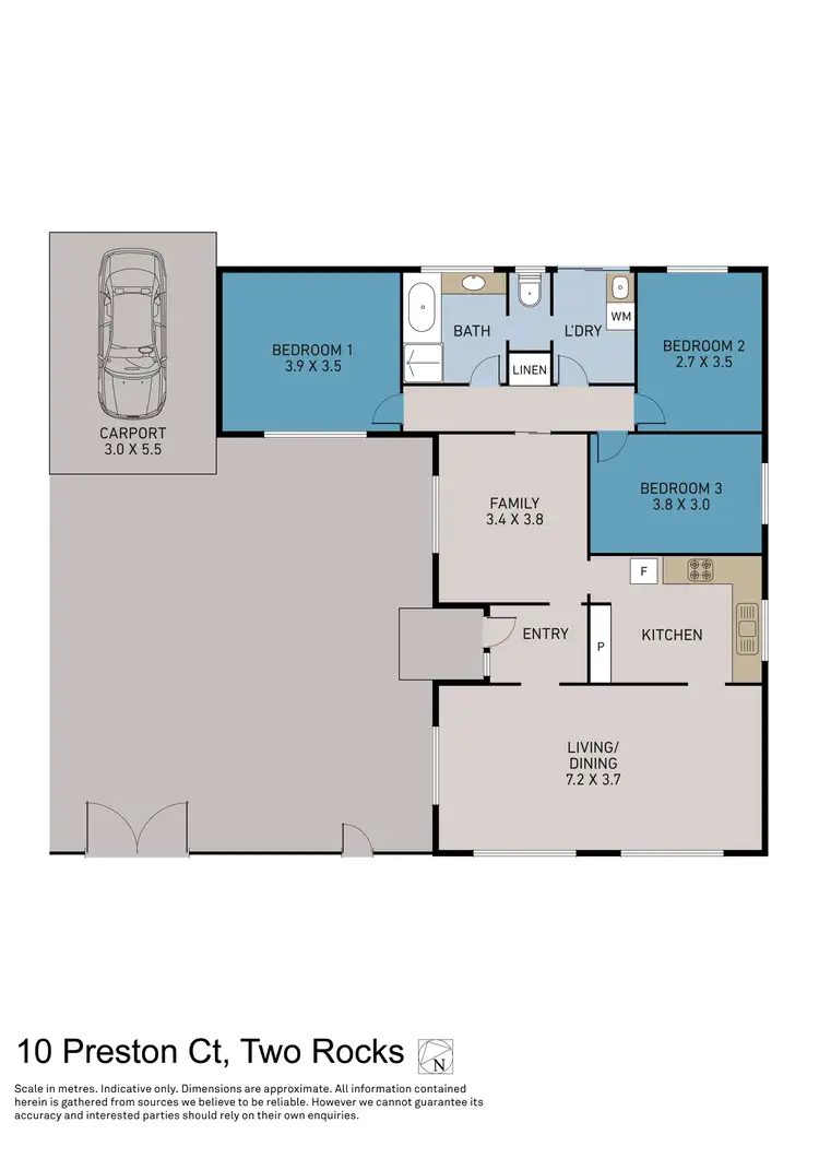Floorplan of Homely house listing, 10 Preston Court, Two Rocks WA 6037