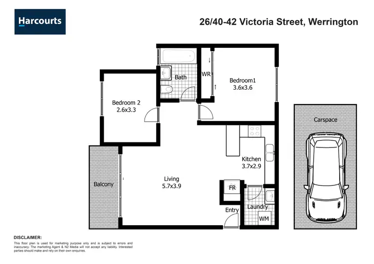 Floorplan of Homely unit listing, 26/40-42 Victoria Street, Werrington NSW 2747