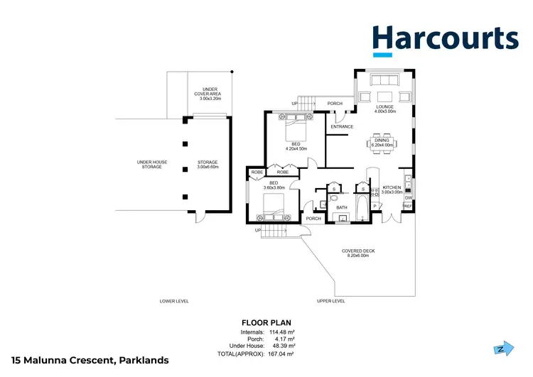 Floorplan of Homely house listing, 15 Malunna Crescent, Parklands TAS 7320