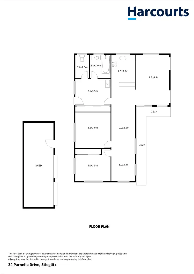 Floorplan of Homely house listing, 34 Parnella Drive, Stieglitz TAS 7216