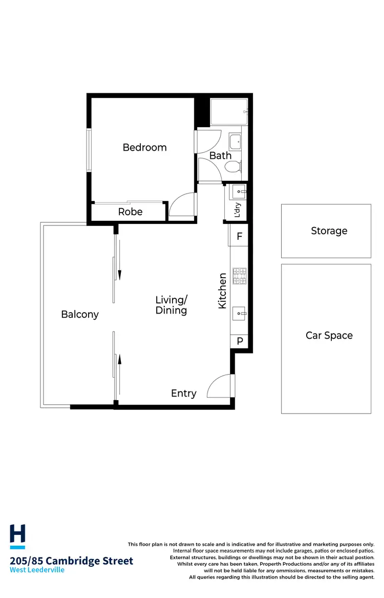 Floorplan of Homely apartment listing, 205/85 Cambridge Street, West Leederville WA 6007