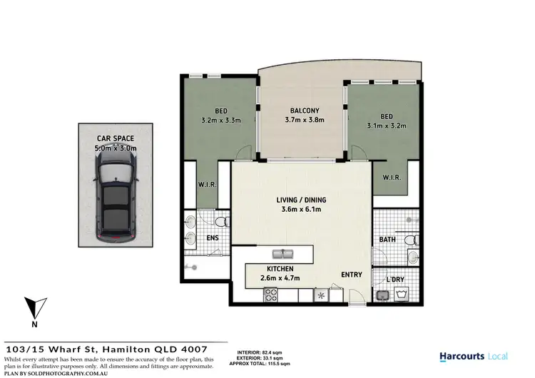 Floorplan of Homely apartment listing, 30103/15 Wharf Street, Hamilton QLD 4007