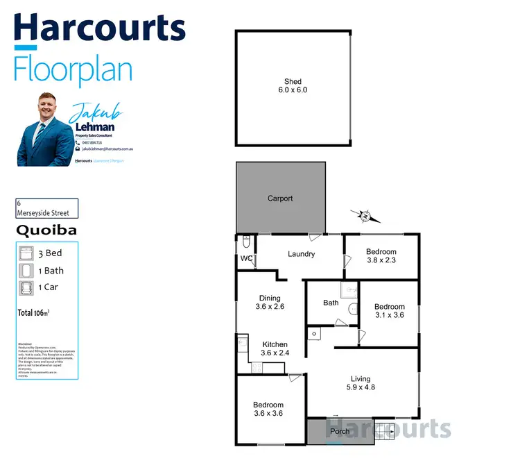 Floorplan of Homely house listing, 6 Merseyside Street, Quoiba TAS 7310