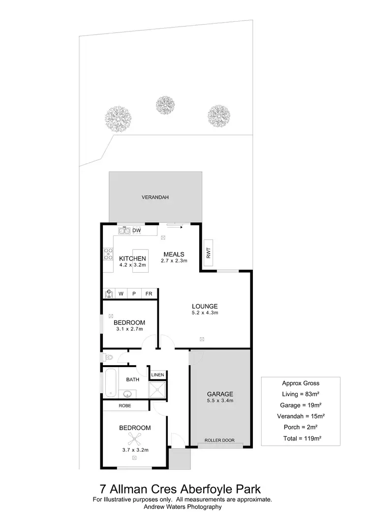 Floorplan of Homely semi-detached listing, 7 Allman Crescent, Aberfoyle Park SA 5159