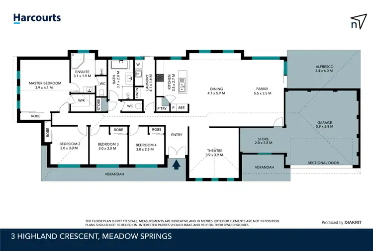 Floorplan of Homely house listing, 3 Highland Crescent, Meadow Springs WA 6210