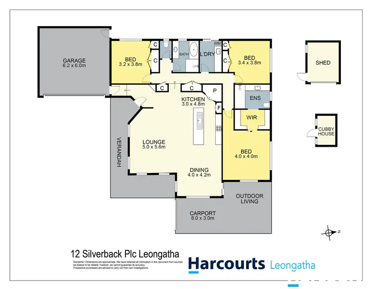 Floorplan of Homely house listing, 12 Silverback Place, Leongatha VIC 3953