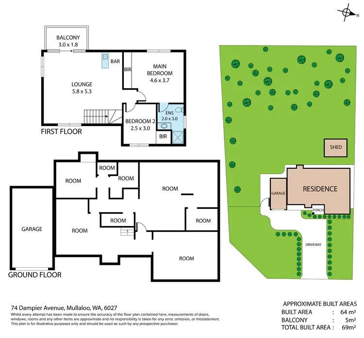 Floorplan of Homely house listing, 74 Dampier Avenue, Mullaloo WA 6027