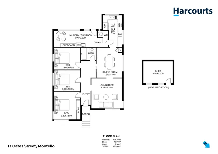 Floorplan of Homely house listing, 13 Oates Street, Montello TAS 7320
