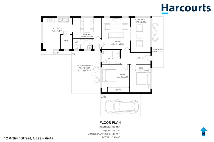 Floorplan of Homely house listing, 12 Arthur Street, Ocean Vista TAS 7320