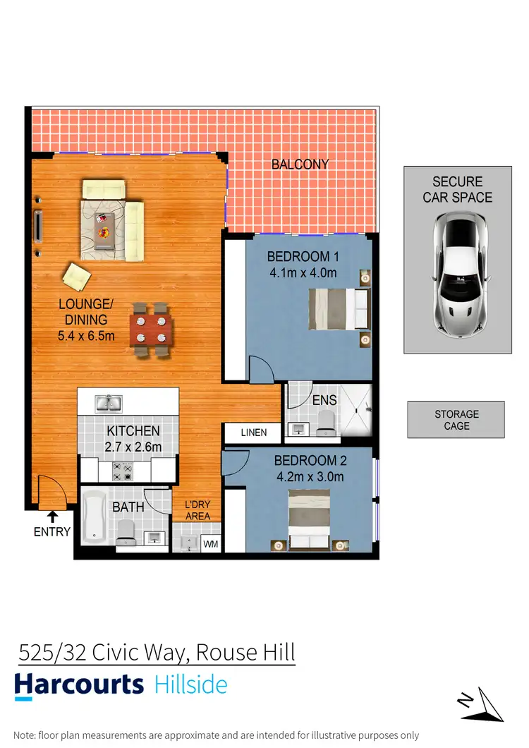 Floorplan of Homely apartment listing, 525/32 Civic Way, Rouse Hill NSW 2155