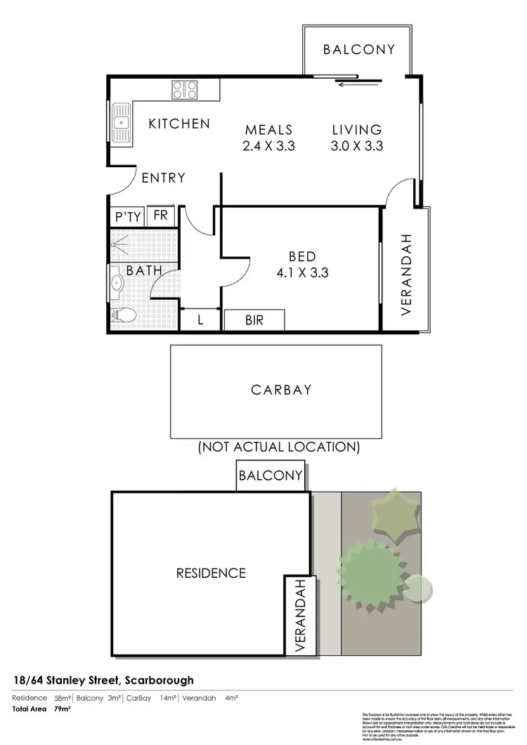 Floorplan of Homely apartment listing, 18/64 Stanley Street, Scarborough WA 6019