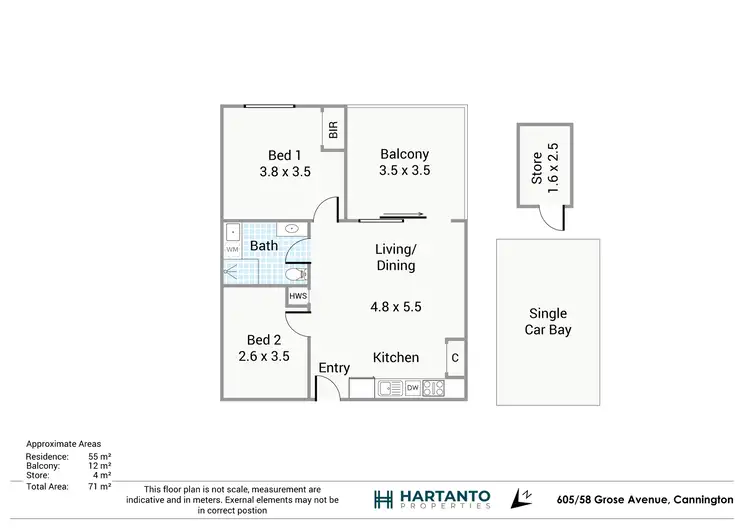 Floorplan of Homely apartment listing, 605/58 Grose Avenue, Cannington WA 6107