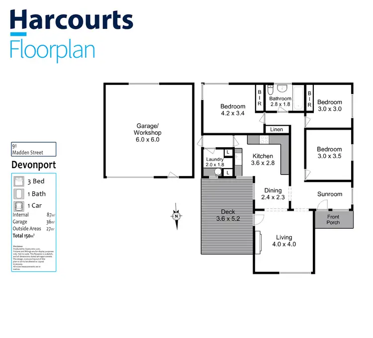 Floorplan of Homely house listing, 91 Madden Street, Devonport TAS 7310