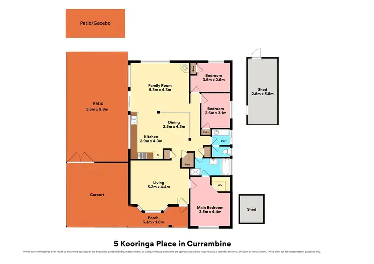 Floorplan of Homely house listing, 5 Kooringa Place, Currambine WA 6028