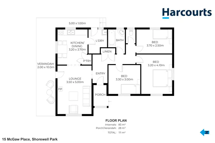 Floorplan of Homely house listing, 15 McGaw Place, Shorewell Park TAS 7320