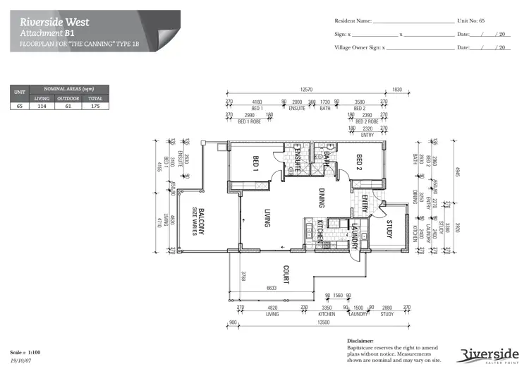 Floorplan of Homely retirement listing, 64/10 Roebuck Drive, Salter Point WA 6152