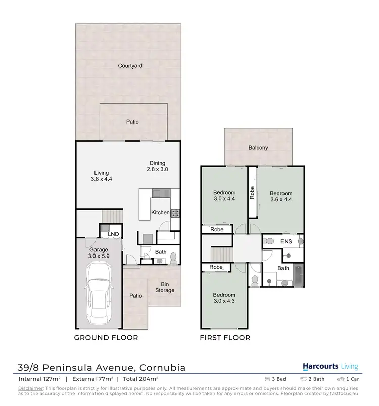 Floorplan of Homely townhouse listing, 39/8 Peninsula Avenue, Cornubia QLD 4130