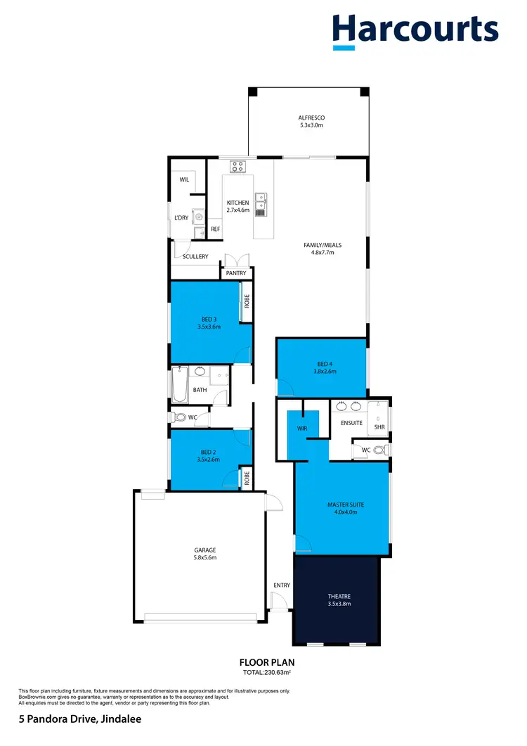Floorplan of Homely house listing, 5 Pandora Drive, Jindalee WA 6036