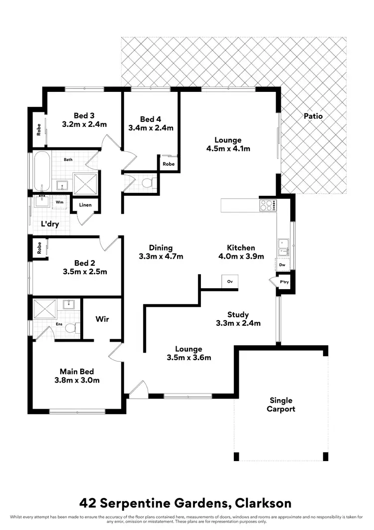 Floorplan of Homely house listing, 42 Serpentine Gardens, Clarkson WA 6030