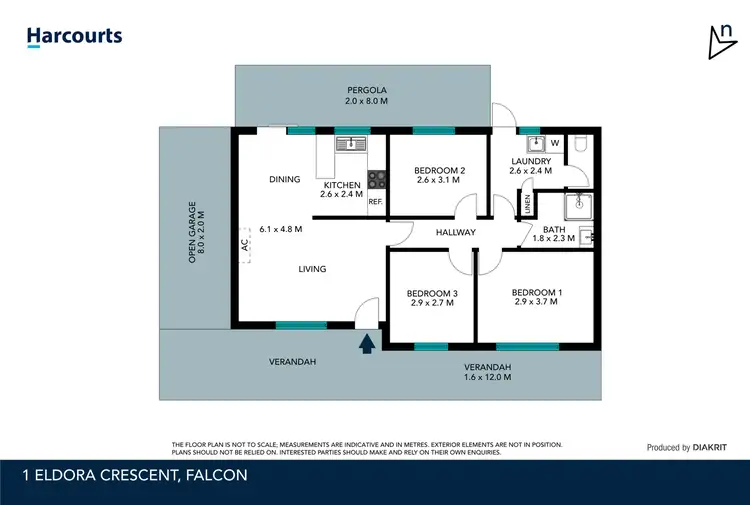 Floorplan of Homely house listing, 1 Eldora Crescent, Falcon WA 6210