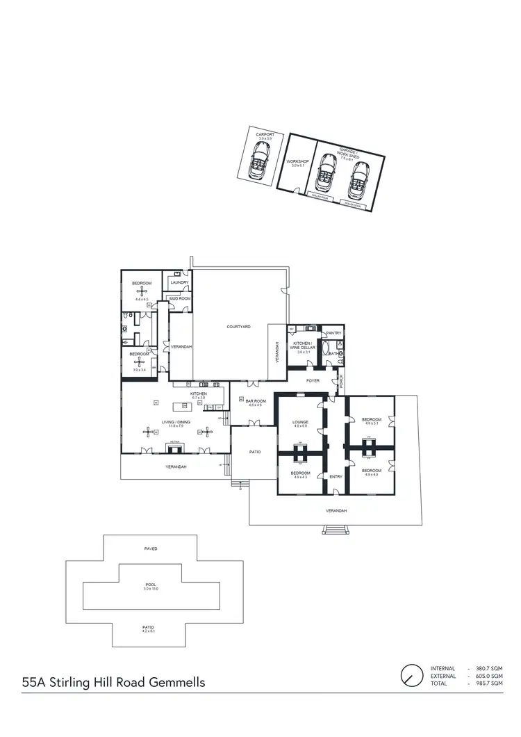 Floorplan of Homely rural property listing, 55A Stirling Hill Road, Gemmells SA 5255