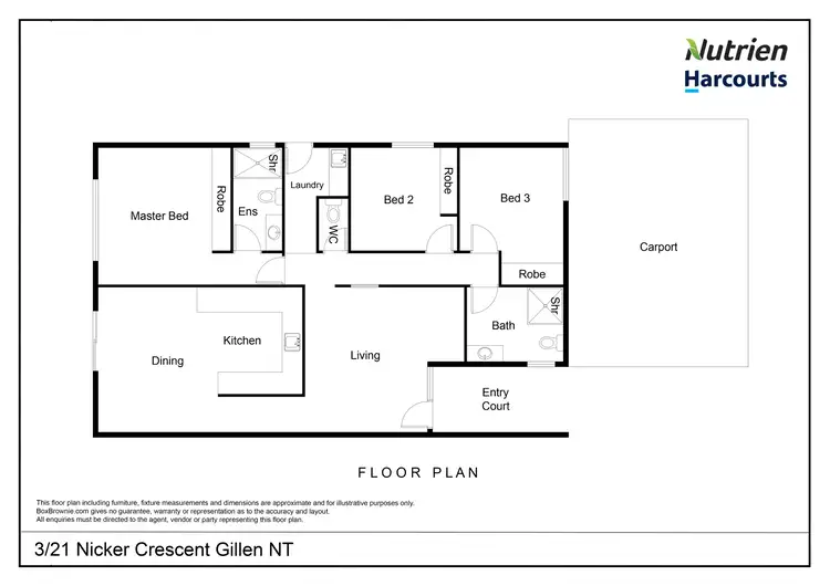 Floorplan of Homely unit listing, 3/21 Nicker Crescent, Gillen NT 870