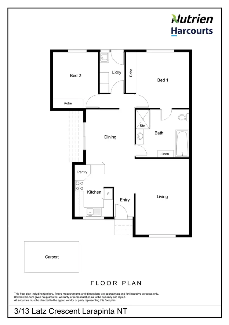 Floorplan of Homely unit listing, 3/13 Latz Crescent, Larapinta NT 875