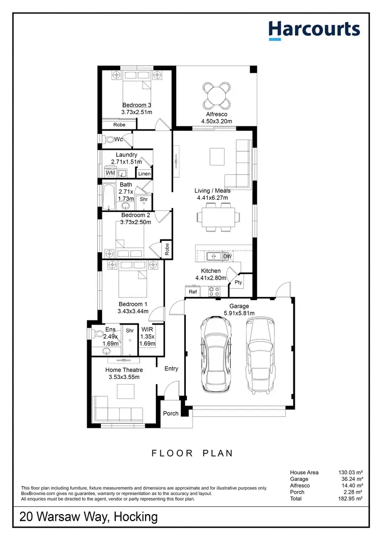 Floorplan of Homely house listing, 20 Warsaw Way, Hocking WA 6065