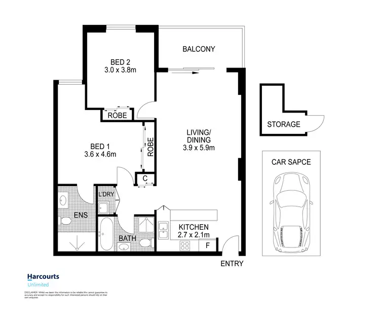 Floorplan of Homely unit listing, 305/2-4 Amos Street, Parramatta NSW 2150