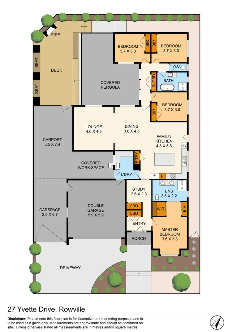 Floorplan of Homely house listing, 27 Yvette Drive, Rowville VIC 3178