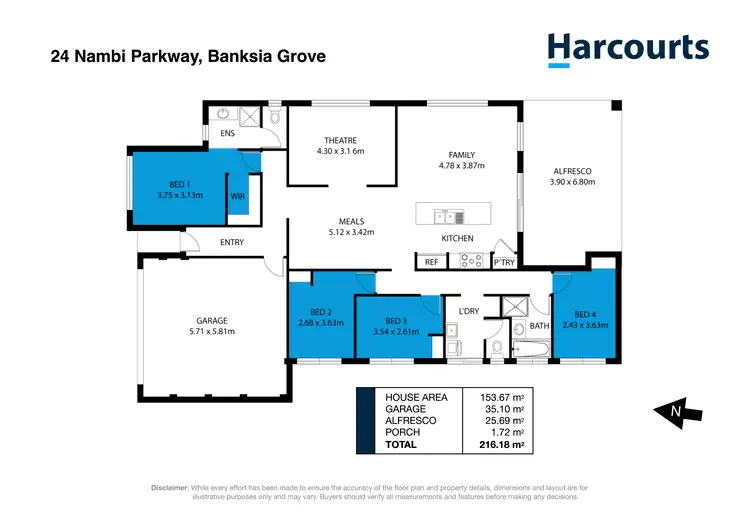 Floorplan of Homely house listing, 24 Nambi Parkway, Banksia Grove WA 6031