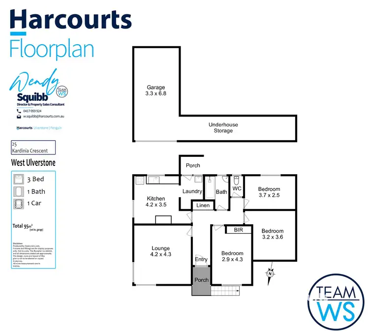 Floorplan of Homely house listing, 25 Kardinia Crescent, West Ulverstone TAS 7315