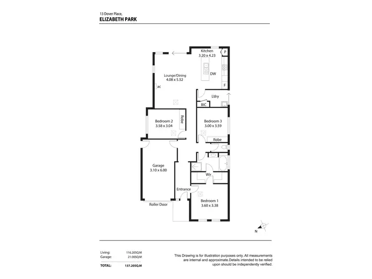 Floorplan of Homely house listing, 13 Dover Place, Elizabeth Park SA 5113