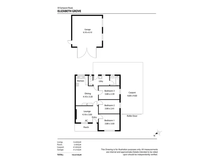 Floorplan of Homely semi-detached listing, 50 Sampson Road, Elizabeth Grove SA 5112