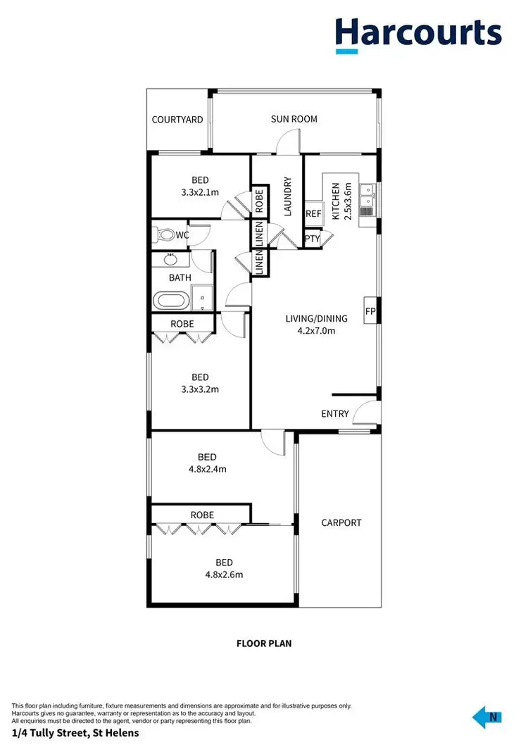 Floorplan of Homely house listing, 1/4 Tully Street, St Helens TAS 7216