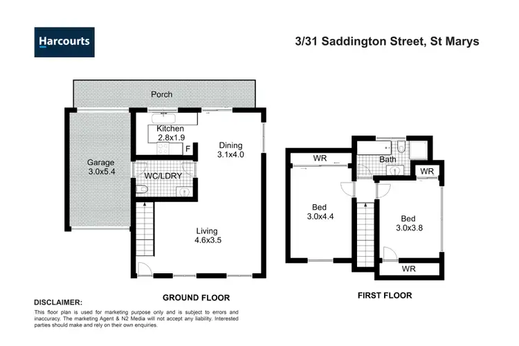 Floorplan of Homely townhouse listing, 3/31 Saddington Street, St Marys NSW 2760