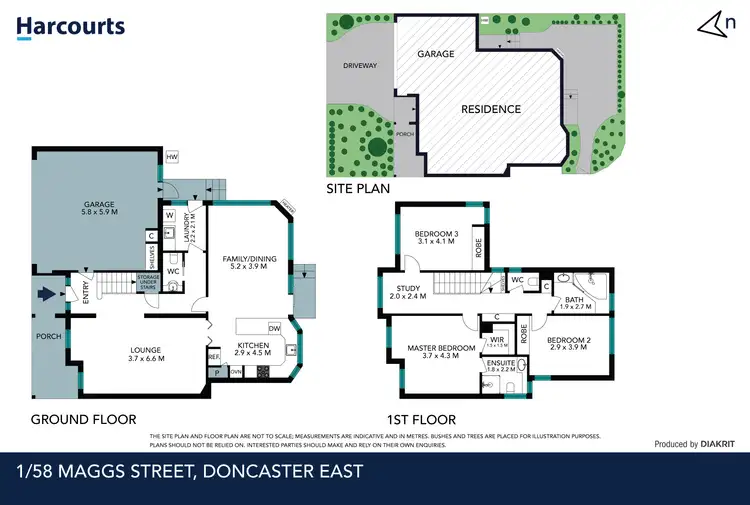 Floorplan of Homely townhouse listing, 1/58 Maggs Street, Doncaster East VIC 3109