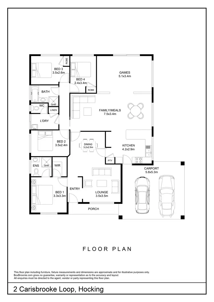 Floorplan of Homely house listing, 2 Carisbrooke Loop, Hocking WA 6065