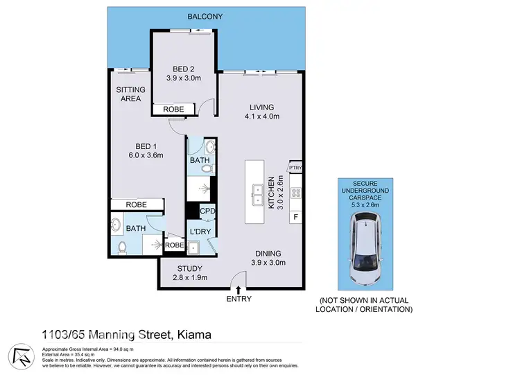 Floorplan of Homely apartment listing, 1103/65 Manning Street, Kiama NSW 2533